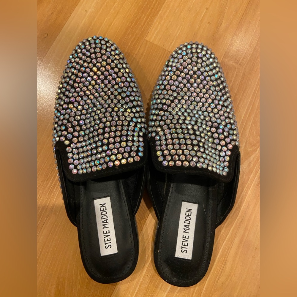 Steve Madden Hugh-R Rhinestone Mules size 7
